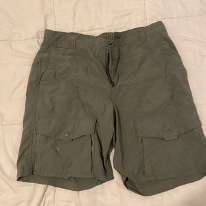 REI green cargo shorts nylon